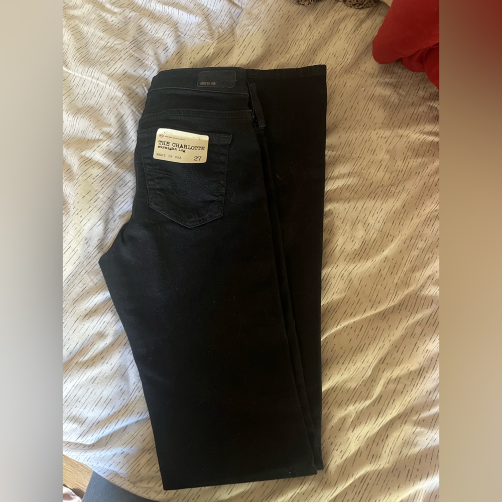 NWT AG Adriano Goldschimed The Charlotte Black Straight Leg Women’s Jeans Sz 27